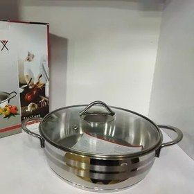 تاوه دودسته در دار 26 استیل دستی لوکس Destilux