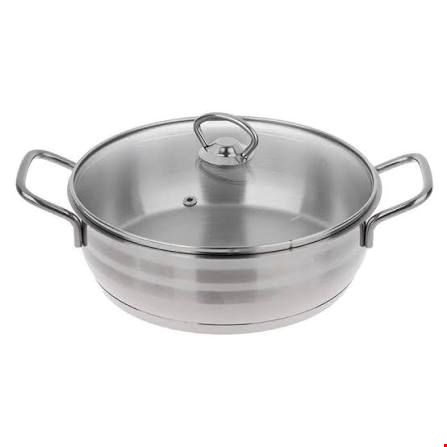 تاوه دودسته در دار 28 استیل دستی لوکس Destilux